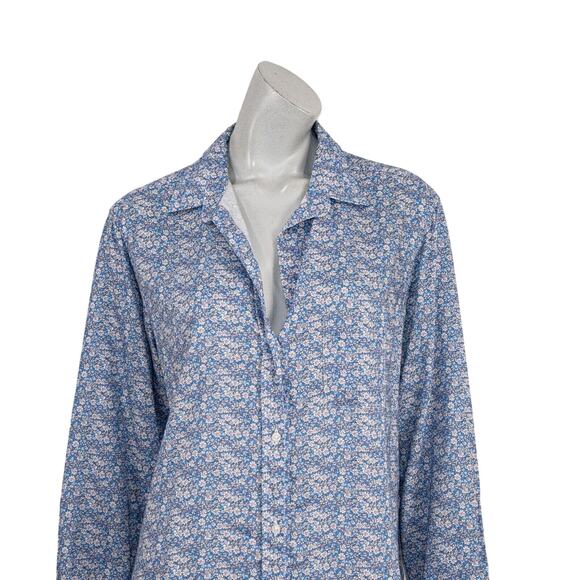 GRAYSON The HERO Button up Shirt in Blue Floral Print Women's Size 05 - Picture 7 of 8